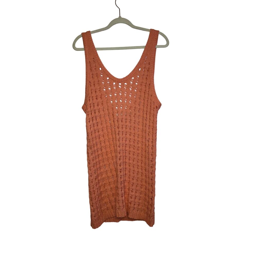 NWT Uncharted Threads Coral Crochet Knit Beachwear Dress Size Medium